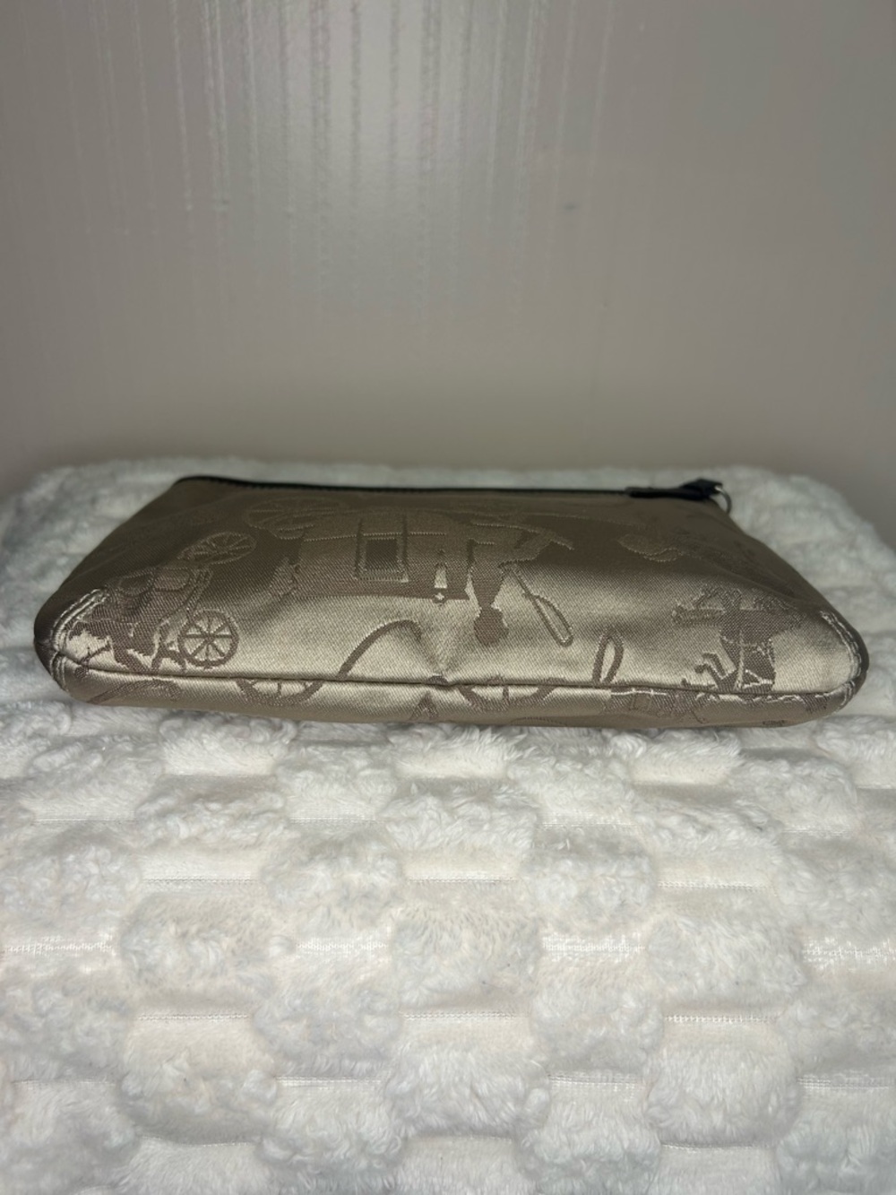 Coach Beige & Brown Signature Horse & Carriage Small Cosmetic Pouch - Picture 4 of 7